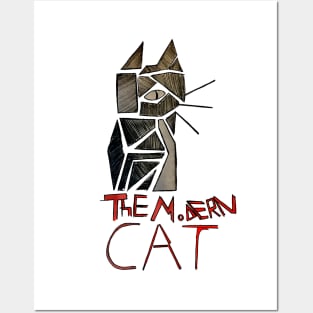 Cubist - Modern Cat Posters and Art